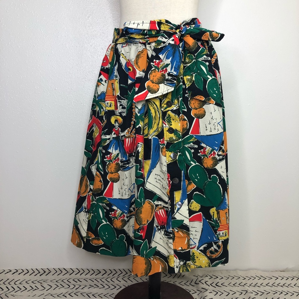 J. Crew circle skirt size 14 tropical print rare